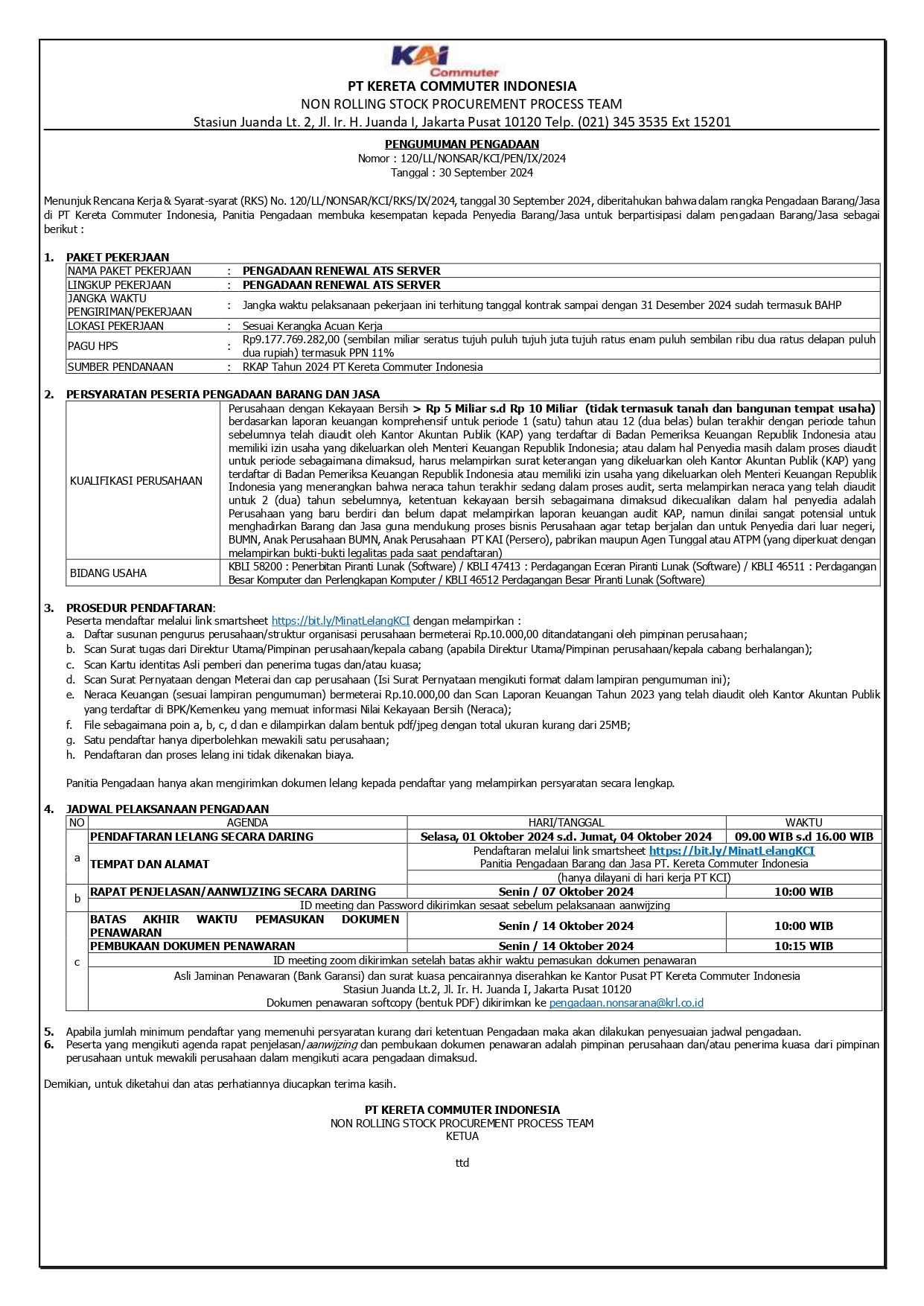 2 pengumuman 120 pengadaan renewal ats server page 0001